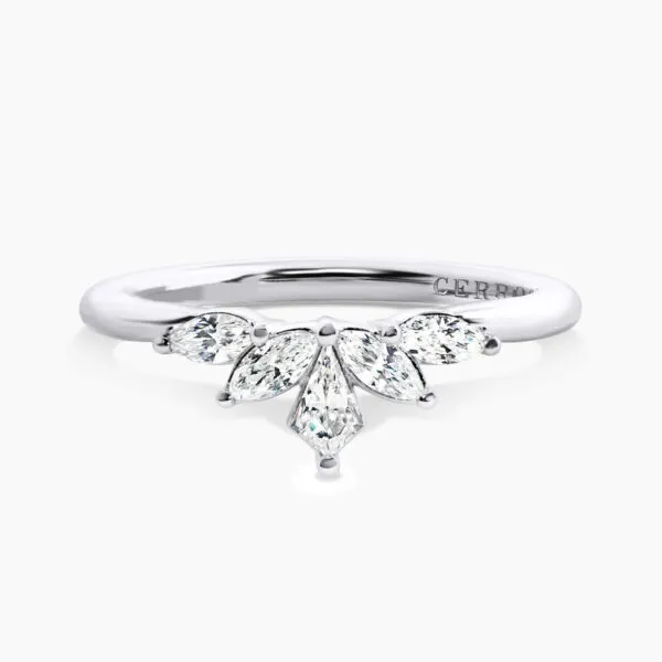 18ct white gold kite and marquise shaped diamond ring