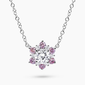 18ct white gold Argyle pink diamond necklace