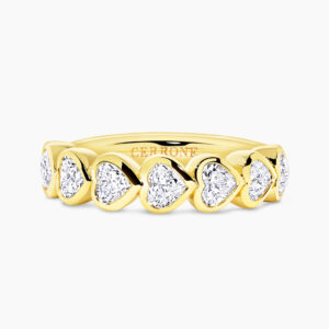 18ct yellow gold heart shape diamond ring
