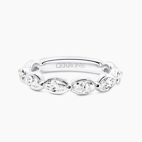 18ct white gold marquise bezel set diamond ring