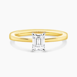 TORINO - 18ct yellow & white gold 0.80ct E VVS1 emerald GIA diamond solitaire ring