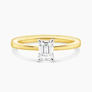 TORINO - 18ct yellow & white gold 0.80ct E VVS1 emerald GIA diamond solitaire ring