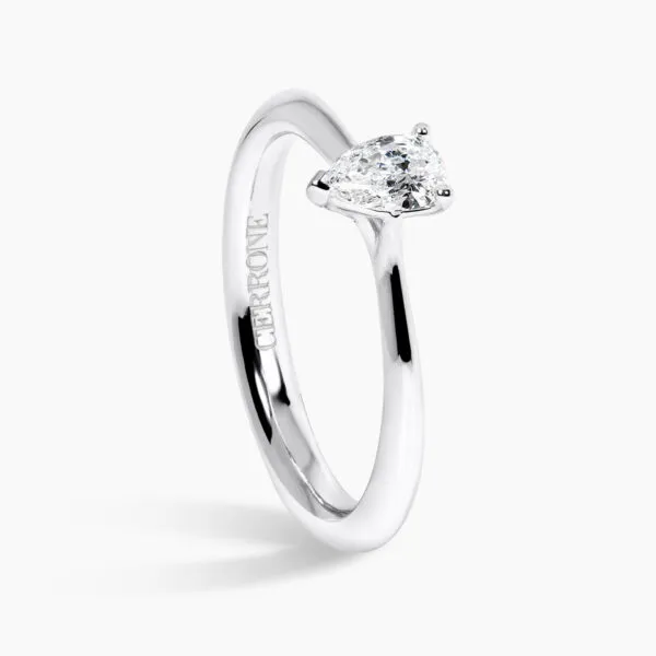 18ct white gold 0.26ct F VS2 pear shaped diamond solitaire ring - Image 2