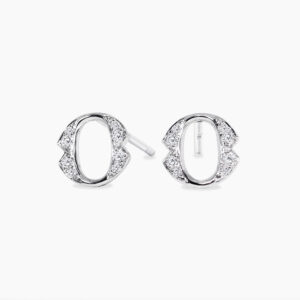 18ct White Gold Large 'O' Diamond stud earrings from the Iconica Collection