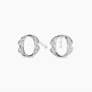 18ct White Gold Large 'O' Diamond stud earrings from the Iconica Collection