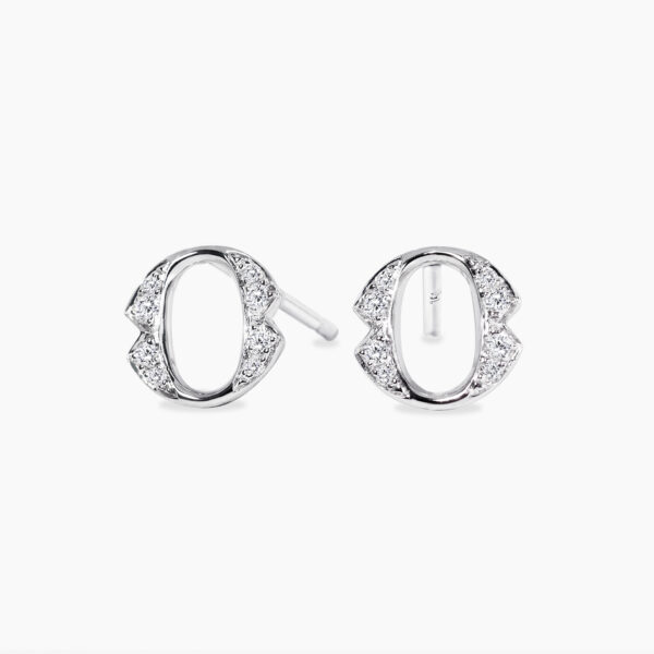 18ct White Gold Large 'O' Diamond stud earrings from the Iconica Collection