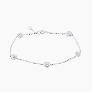 18ct white gold round diamond bracelet
