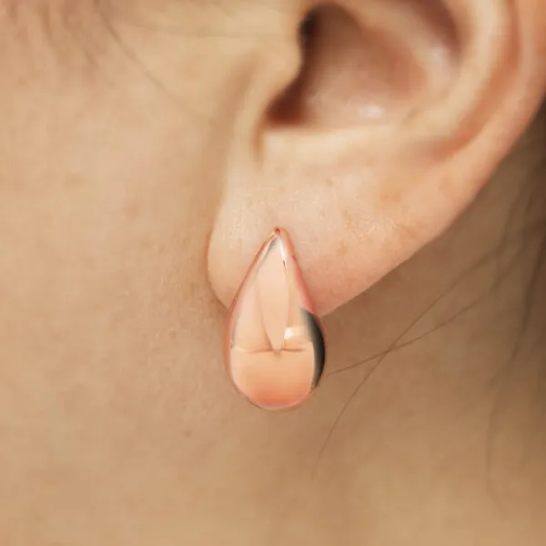 18ct rose gold tear drop earrings - Image 2