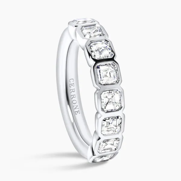 18ct white gold Asscher cut lab grown diamond ring - Image 2