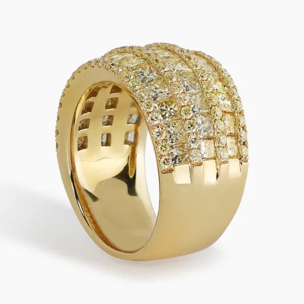 18ct yellow gold princess & round yellow diamond ring - Image 2